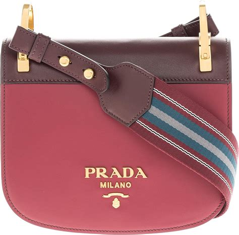 prada womens's pionniere bi-color leather handbag 1bd039 2aix f0tin|Prada Pionniere Bicolor Leather Saddle Bag .